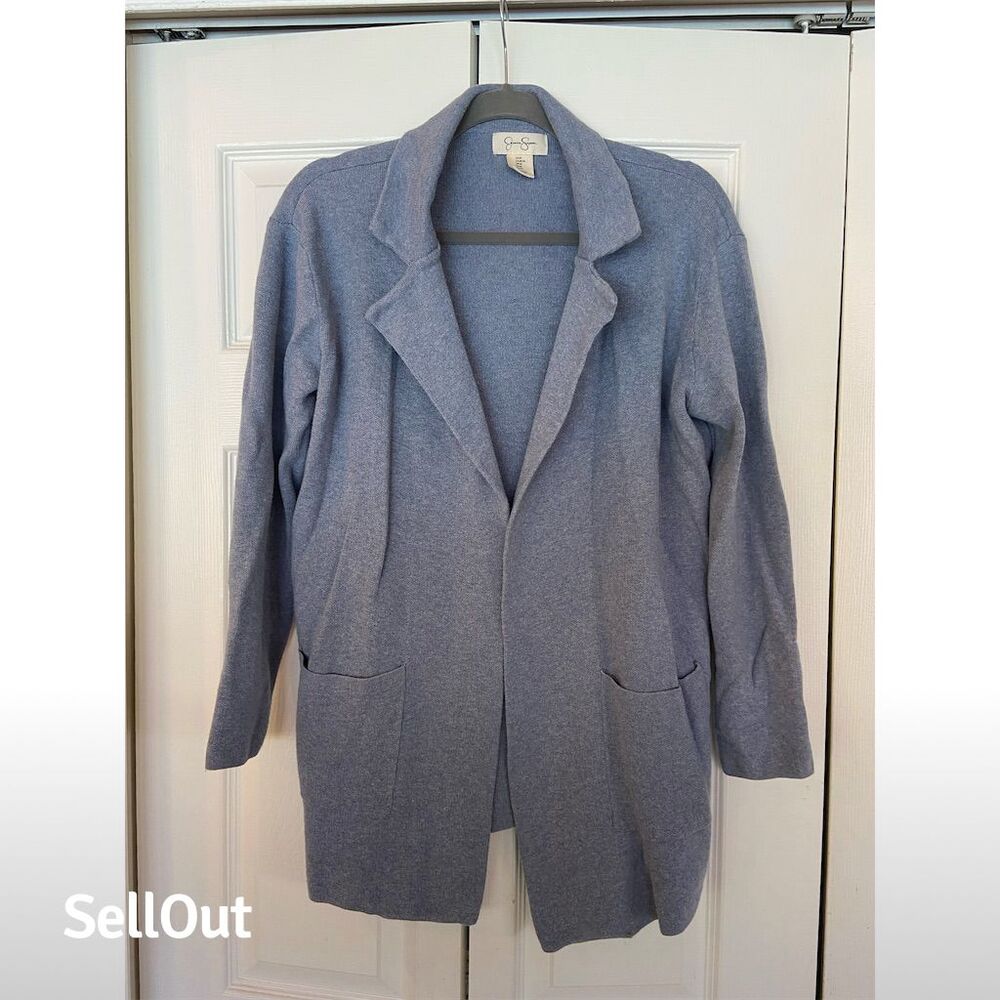 Jessica Simpson Women's Blue Knit Blazer Cardigan Size M